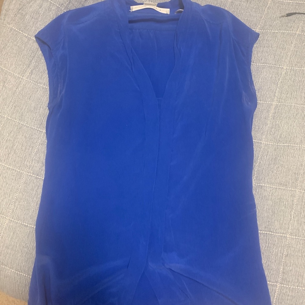 100% silk Blue shirt max studio